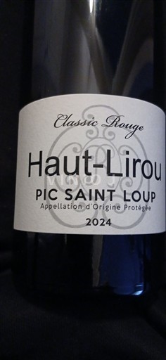 Languedoc Pic-saint-loup Haut-Lirou Classic Rouge 2024