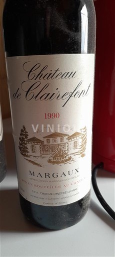 Bordeaux Margaux Château Clairefont 1990