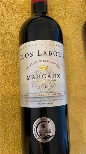 Bordeaux Margaux Clos Laborie 2015
