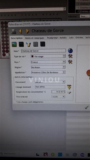 Bordeaux Những sườn đầu tiên của Bordeaux Château Gorce 1993