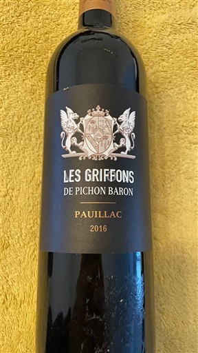 Bordeaux Pauillac Château Pichon Baron Les Griffons de Pichon Baron 2016