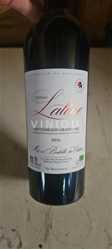 Bordeaux Saint-Émilion Grand Cru Château Laline 2016