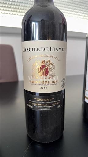 Bordeaux Saint-Émilion Château Grand Peyrou L'Argile de Liamet 2018