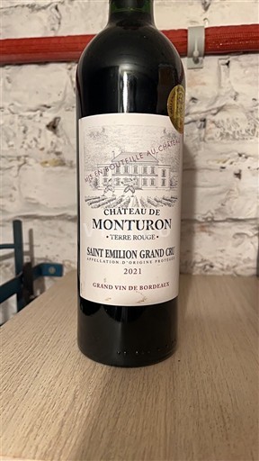 Bordeaux Saint-Émilion Grand Cru Château Monturon Terre Rouge 2021