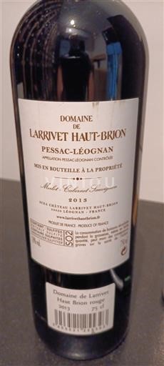 Bordeaux Pessac-Léognan Domaine Larrivet Haut-Brion 2013