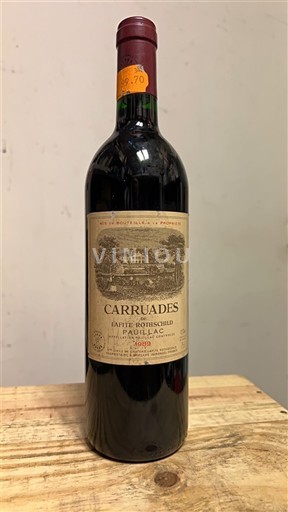 Bordeaux Pauillac Château Lafite Rothschild Carruades 1989