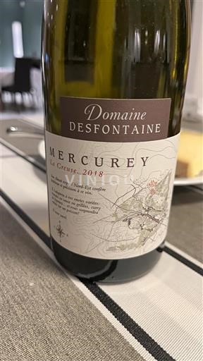 Burgundsko Mercurey Domaine Desfontaine Le Creusot 2018