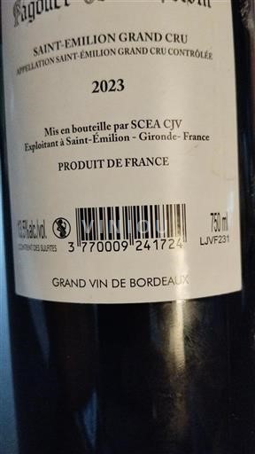 Bordeaux Saint-Émilion Grand Cru Grand Cru SCEA CJV 2023