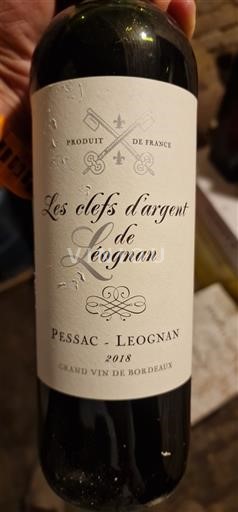Bordeaux Pessac-Léognan Les clefs argent de Léognan 2018