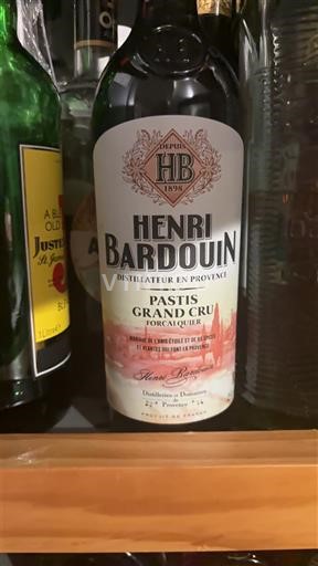 Vin Rouge sec Pastis Grand Cru Henri Bardouin Non millésimé France Provence AOC
