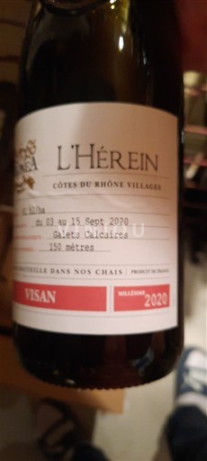 Thung lũng Rhône Không được chỉ định L'Hérein 2020