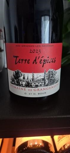 Údolí Rhôny Grignan-les-adhémar Domaine Grangeneuve Terre d'épices 2023