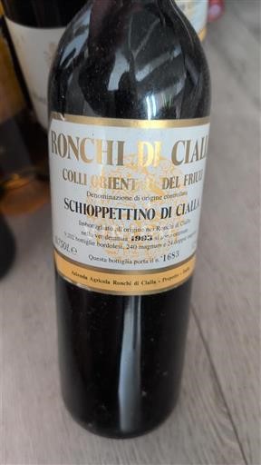 Friuli-Venezia Giulia Đồi phía đông Friuli Ronchi di Cialla Schioppettino di Cialla 1993