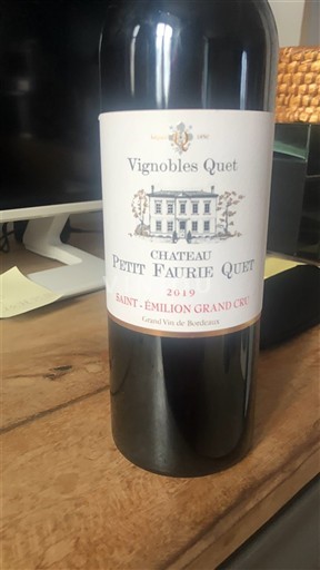 Bordeaux Saint-Émilion Grand Cru Grand Cru Château Petit Faurie Quet 2019