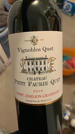 Burdeos Saint-Émilion Gran Cru Grand Cru Château Petit Faurie Quet 2019
