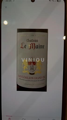Bordeaux Saint-Émilion Grand Cru Grand Cru Château Le Maine Neročník