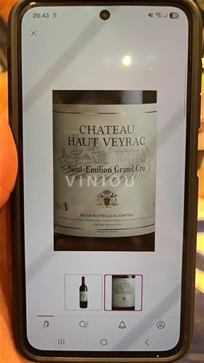 Bordeaux Saint-Émilion Grand Cru Château Haut Veyrac Không niên vụ