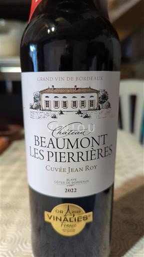Bordeaux Blaye-Côtes-de-Bordeaux Château Beaumont Les Pierrières Jean Roy 2022