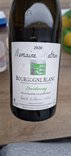 Burgundy Not Specified Domaine Mathon 2020