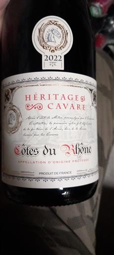 Rhône-dalen Côtes-du-Rhône Héritage de Cavare 2022