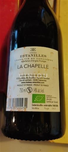 Languedoc Faugères Château Estanilles La Chapelle Không niên vụ