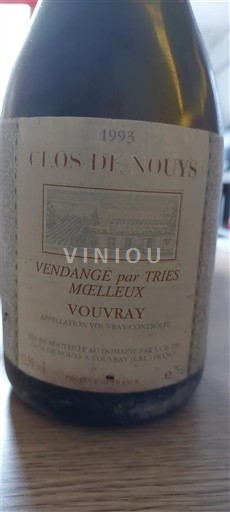 Thung lũng sông Loire Vouvray Clos de Nouys Vendange par Tries Moelleux 1993