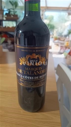 Bordeaux Blaye-côtes-de-bordeaux Marquis de Talandier 2018