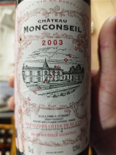 Bordeaux Không được chỉ định Château Monconseil 2003