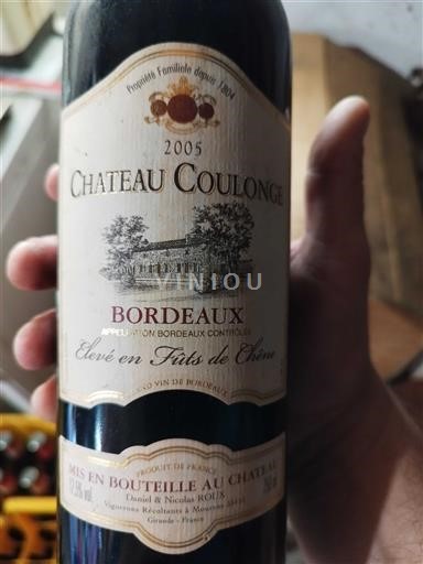 Bordeaux Château Coulonges Élevé en Fûts de Chêne 2005