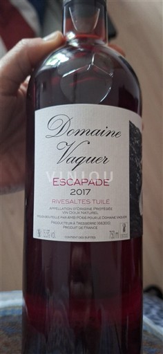Roussillon Rivesaltes Domaine Vaquer Escapade 2017