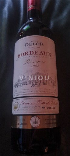 Bordeaux Delor Réserve 1998