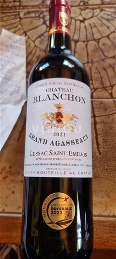 Bordeaux Lussac-saint-émilion Château Blanchon Grand Agasseau 2021