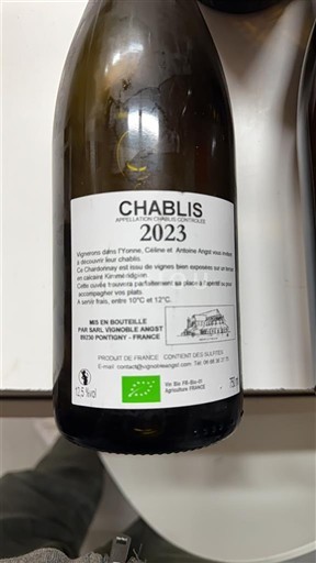 Bourgogne Chablis Vignoble F. Angst 2023