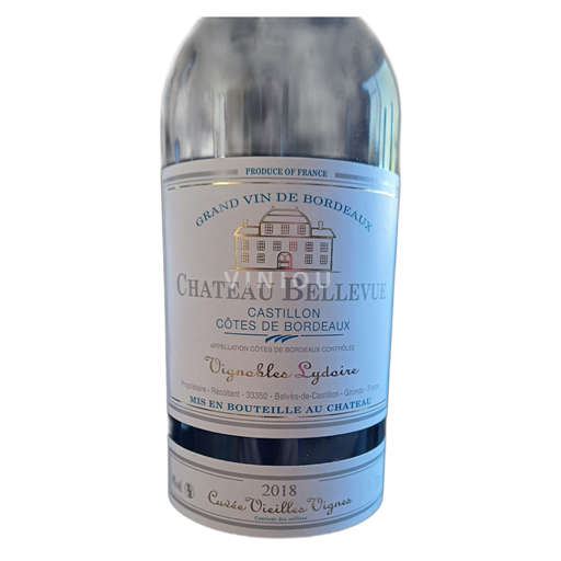 Vin Rouge sec Cuvée Vieilles Vignes Château Bellevue 2018 France Bordeaux Castillon-côtes-de-bordeaux AOC