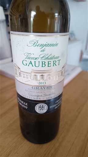 Bordeaux Graves Château Vieux Gaubert Benjamin 2013