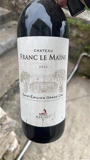 Bordeaux Saint-Émilion Grand Cru Château Franc Le Maine 2012