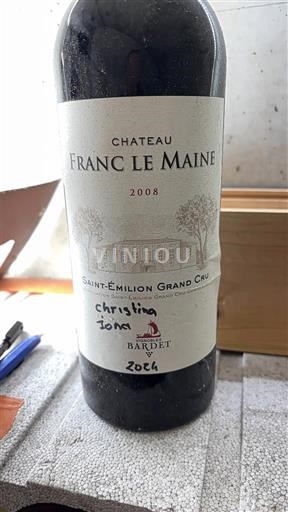 Bordeaux Saint-Émilion Grand Cru Château Franc Le Maine 2008