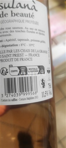 Languedoc và Roussillon Vùng đất Oc Les Chais de La Grange Sultana rosé de beauté Không niên vụ