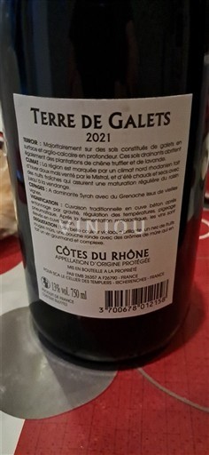 Rona dolina Côtes-du-Rhône Terre de Galets 2021