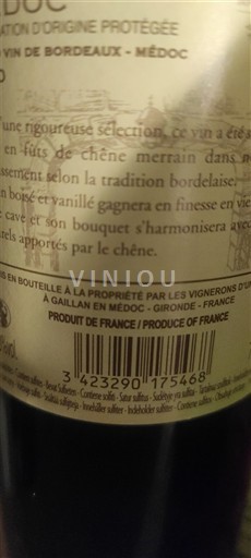 Bordeaux Médoc Vignerons Uni-Médoc 2020