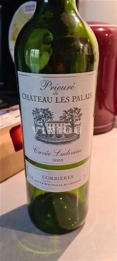 Vin Rouge sec Cuvée Ludivine Château Prieuré de Les Palais 2023 France Languedoc Corbières AOC