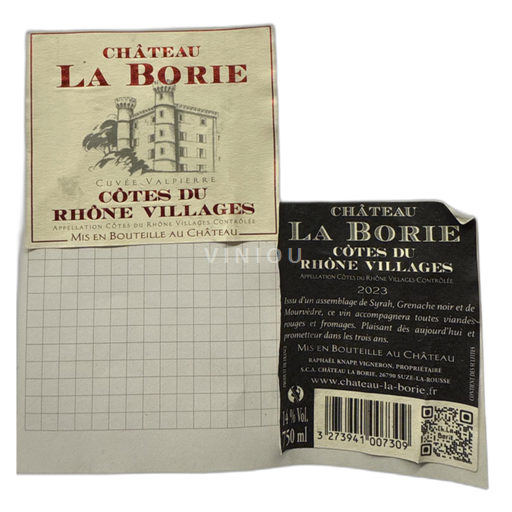Rhône Valley Côtes du Rhône Villages Château La Borie Valpierre 2023