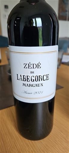 Bordeaux Margaux Labégorce Zédé de Labégorce 2021