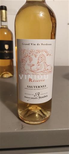 Burdeos Sauternes Maison Johannes Boubée Réserve Sin añada