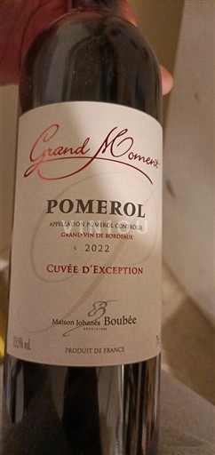 Bordeaux Pomerol Maison Johannes Boubée d'Exception 2022