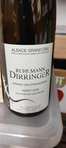 Alsazia Pinot grigio Grand Cru Ruhlmann Dirringer Les Mille et une Pierres Senza annata