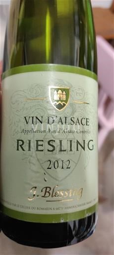 Elzas Riesling J. Blessing 2012