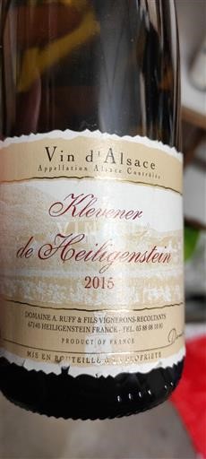 Alsace Klevener-de-heiligenstein Domaine A. Ruff & Fils 2015