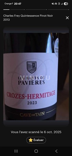 Rona dolina Crozes-hermitage Les Hauts de Pavières 2023