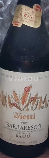 Piemonte Barbaresco Vietti Rabajà 1987